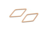 Rose Gold Diamond Ring, 12 Rose Gold Plated Brass Diamond Connectors (13x23mm) Bs 1128 Q0090