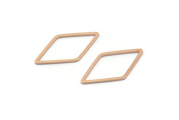 Rose Gold Diamond Ring, 12 Rose Gold Plated Brass Diamond Connectors (13x23mm) Bs 1128 Q0090