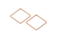 Square Geometric Charm, 12 Rose Gold Plated Brass Square Connectors (20mm) BS 1121 Q0101