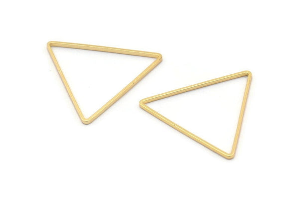 Triangle Charm, 12 Gold Plated Brass Triangles (24x24x24mm) Bs-1125 Bs-1125 Q0100