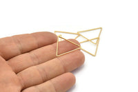 Triangle Charm, 12 Gold Plated Brass Triangles (24x24x24mm) Bs-1125 Bs-1125 Q0100