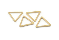 Triangle Charm - 4 Gold Plated Brass Triangle Charms (28x2mm) D0013 Q0083