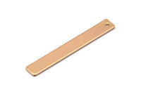 Rose Gold Customized Bar, 3 Rose Gold Plated Brass Stamping Blanks, Personalized Bars (6x44mm) B0188 Q0062