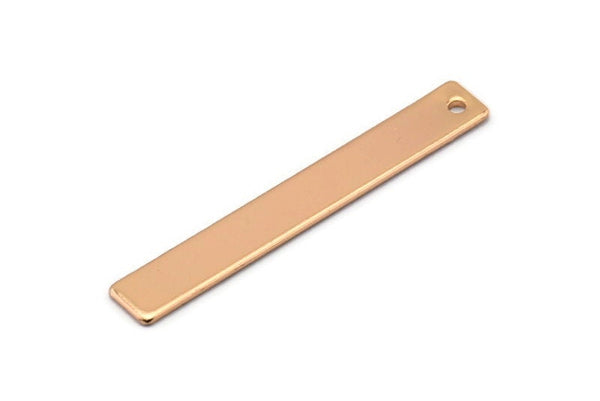 Rose Gold Customized Bar, 3 Rose Gold Plated Brass Stamping Blanks, Personalized Bars (6x44mm) B0188 Q0062
