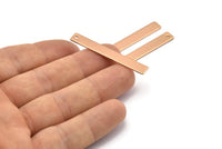 Rose Gold Customized Bar, 3 Rose Gold Plated Brass Stamping Blanks, Personalized Bars (6x44mm) B0188 Q0062