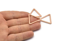 Rose Gold Triangle Ring, 5 Rose Gold Plated Brass Triangle Charms (28x2mm) D0013 Q0083