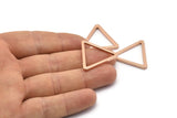Rose Gold Triangle Ring, 5 Rose Gold Plated Brass Triangle Charms (28x2mm) D0013 Q0083