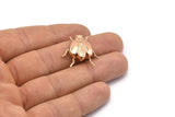 Rose Gold Tiny Bug Charm , 1 Rose Gold Plated Brass Bug Fly Insect Charms (29x22x5.5mm) N0495 Q0053