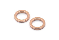 Rose Gold Circles, 6 Rose Gold Plated Brass Round Rings, Charms (14x2x2mm) Bs 1346 Q0045