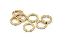 Gold Plated Circles, 6 Gold Plated Brass Round Rings, Charms (14x2x2mm) Bs 1346 Q0045
