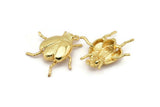 Gold Tiny Bug Charm , 2 Gold Plated Brass Bug Fly Insect Charms (29x22x5.5mm) N0495 Q0053