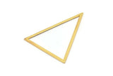 Gold Triangle Charm, 2 Gold Plated Brass Triangle Rings, Charms (53x53x40mm) Bs-1307 Q0057