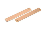 Rose Gold Customized Bar, 3 Brass Rose Gold Plated Stamping Blanks (6x44x0.80mm) B0191 q0061