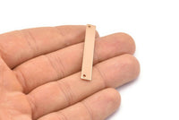 Rose Gold Customized Bar, 3 Brass Rose Gold Plated Stamping Blanks (6x44x0.80mm) B0191 q0061
