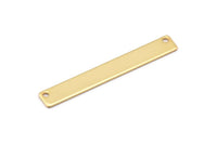 Gold Customized Bar, 3 Gold Plated Brass  Stamping Blanks (6x44x0.80mm) B0191 Q0061