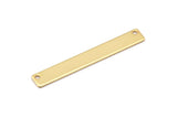 Gold Customized Bar, 3 Gold Plated Brass  Stamping Blanks (6x44x0.80mm) B0191 Q0061