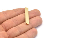 Gold Customized Bar, 3 Gold Plated Brass  Stamping Blanks (6x44x0.80mm) B0191 Q0061