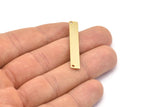 Gold Customized Bar, 3 Gold Plated Brass  Stamping Blanks (6x44x0.80mm) B0191 Q0061