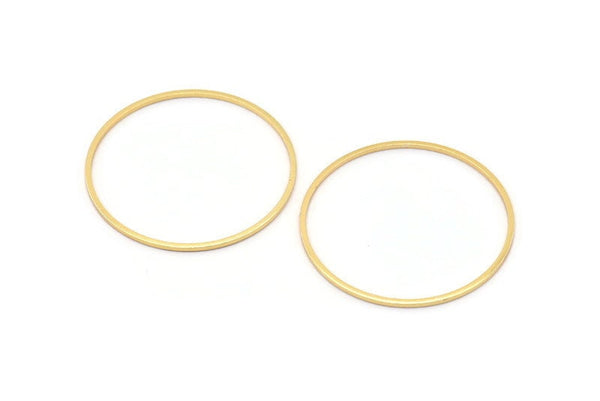 Gold Plated Rings, 8 Gold Plated Brass Circle Connectors  (35x1x1mm) BS 1087 Q0044