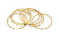 Gold Plated Rings, 8 Gold Plated Brass Circle Connectors  (35x1x1mm) BS 1087 Q0044