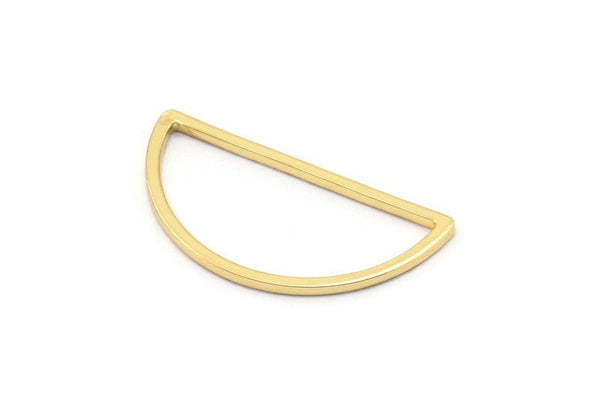 Gold Half Moon - 5 Gold Plated Brass Semi Circle Connectors (15x30x1.2mm) BS 1173 Q0039