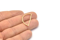 Gold Half Moon - 5 Gold Plated Brass Semi Circle Connectors (15x30x1.2mm) BS 1173 Q0039