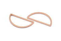 Rose Gold Half Moon - 5 Brass Rose Gold Plated Semi Circle Connectors (15x30x1.2mm) Bs 1173 Q0039