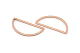 Rose Gold Half Moon - 5 Brass Rose Gold Plated Semi Circle Connectors (15x30x1.2mm) Bs 1173 Q0039