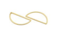 Gold Half Moon, 5 Gold Plated Semi Circle Connectors (15x30x1mm) D0011 Q0033