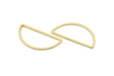 Gold Half Moon, 5 Gold Plated Semi Circle Connectors (15x30x1mm) D0011 Q0033