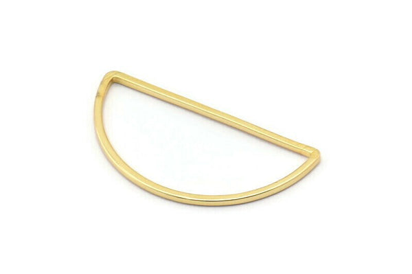 Gold Half Moon, 5 Gold Plated Semi Circle Connectors (15x30x1mm) D0011 Q0033