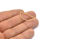 Gold Half Moon, 5 Gold Plated Semi Circle Connectors (15x30x1mm) D0011 Q0033