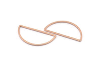 Rose Gold Half Moon - 10 Brass Rose Gold Plated Semi Circle Connectors (15x30x1mm) D0011 Q0033