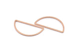 Rose Gold Half Moon - 10 Brass Rose Gold Plated Semi Circle Connectors (15x30x1mm) D0011 Q0033
