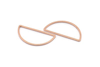 Rose Gold Half Moon - 5 Brass Rose Gold Plated Semi Circle Connectors (15x30x1mm) D0011 Q0033