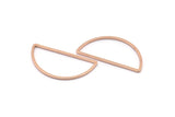 Rose Gold Half Moon - 5 Brass Rose Gold Plated Semi Circle Connectors (15x30x1mm) D0011 Q0033