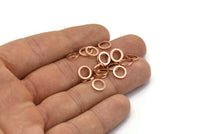 Rose Gold Round Ring, 12 Rose Gold Plated Brass Round Rings, Charms (8mm) b0117 Q0036