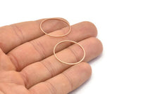 Rose Gold Circle Connectors, 12 Rose Gold Plated Brass Circle Connectors (25mm) Bs-1108 Q0046