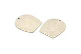 D Shaped Charm, 4 Antique Silver Plated Brass D Shaped Charms With 1 Hole, D Shape Blanks (25x22x0.80mm) M464