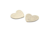 Silver Heart Blank, 10 Antique Silver Plated Brass Heart Blanks, Stamping Blanks (16x14x1mm) M848