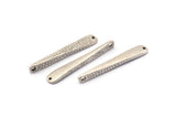 Hammered Bar Pendant, 5 Antique Silver Plated Brass Hammered Bar Pendants With 2 Holes, Earring Drops (31x5mm) BS 1811