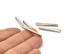 Hammered Bar Pendant, 5 Antique Silver Plated Brass Hammered Bar Pendants With 2 Holes, Earring Drops (31x5mm) BS 1811