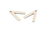 Silver V Shape, 12 Antique Silver Plated Brass V Shaped Charms With 1 Hole (19x15x1mm) M01166 H1276
