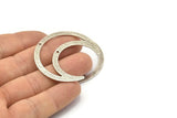 Silver Moon Charm, 4 Textured Antique Silver Plated Brass Crescent Moon Charms With 2 Holes, Pendants (42x16x0.80mm) M178