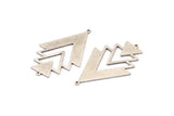 Silver Triangle Charm, 2 Antique Silver Plated Brass Tree Charms With 2 Loops (51x33x1mm) M01221 H1320