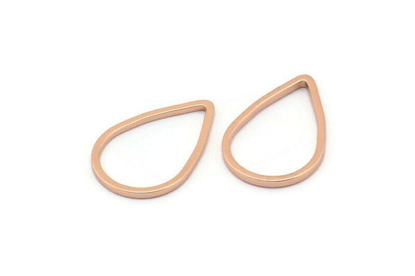 Rose Gold Drop Connector, 20 Rose Gold Plated Brass Drop Connectors (11x16x0.8mm) BS 1134 Q0070