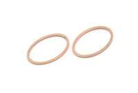 Oval Brass Charm, 16 Rose Gold Plated Brass Oval Connectors (20x13mm) Bs 1667 Q0071