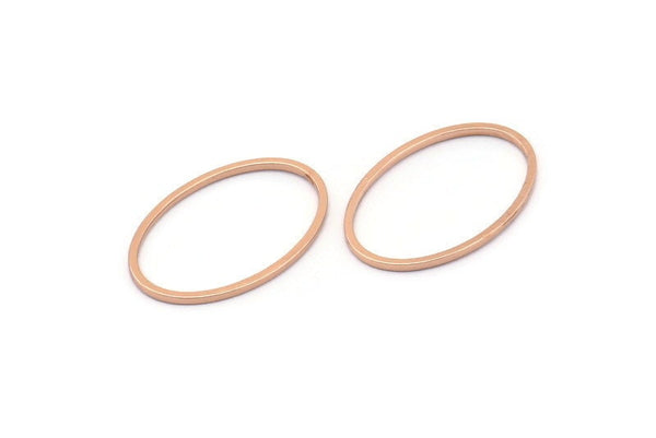 Oval Brass Charm, 16 Rose Gold Plated Brass Oval Connectors (20x13mm) Bs 1667 Q0071