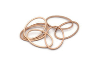 Oval Brass Charm, 16 Rose Gold Plated Brass Oval Connectors (20x13mm) Bs 1667 Q0071