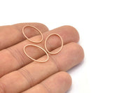 Oval Brass Charm, 16 Rose Gold Plated Brass Oval Connectors (20x13mm) Bs 1667 Q0071
